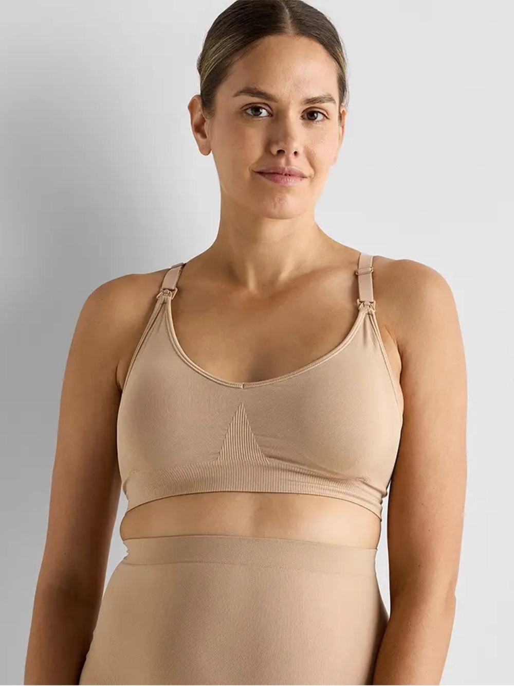 NWT QUINCE Seamless Maternity & Nursing Bra XL Sand 1000